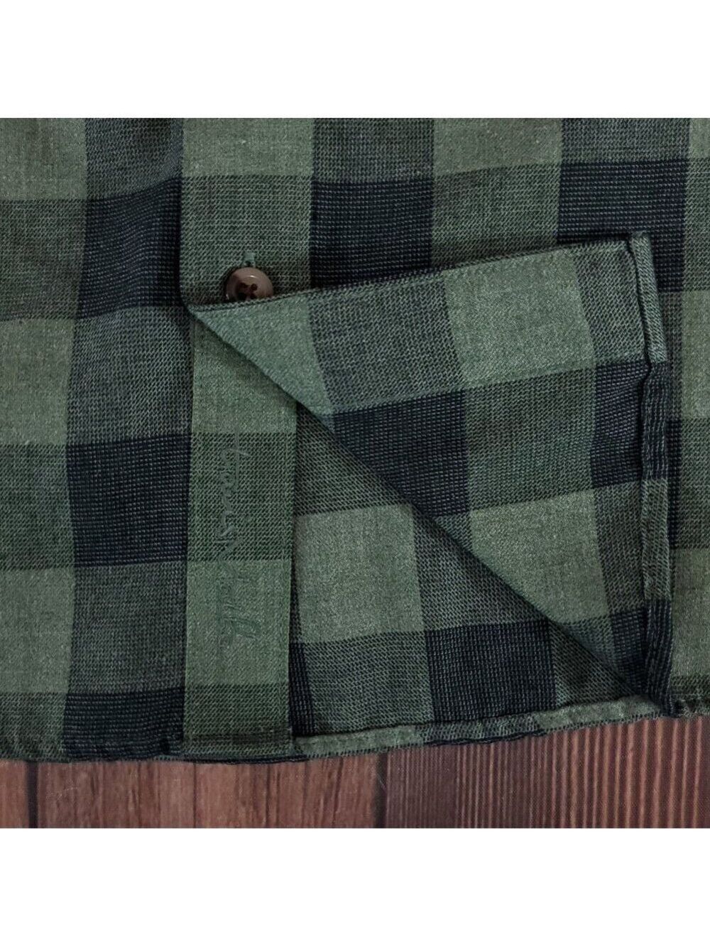 Travis Mathew Mens Size XXL Half Moon Bay Long Sleeve Laurel Green Check Shirt - Picture 8 of 14